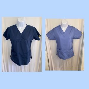 2 Wonder Wink Nurse Scrub Tops Size XS